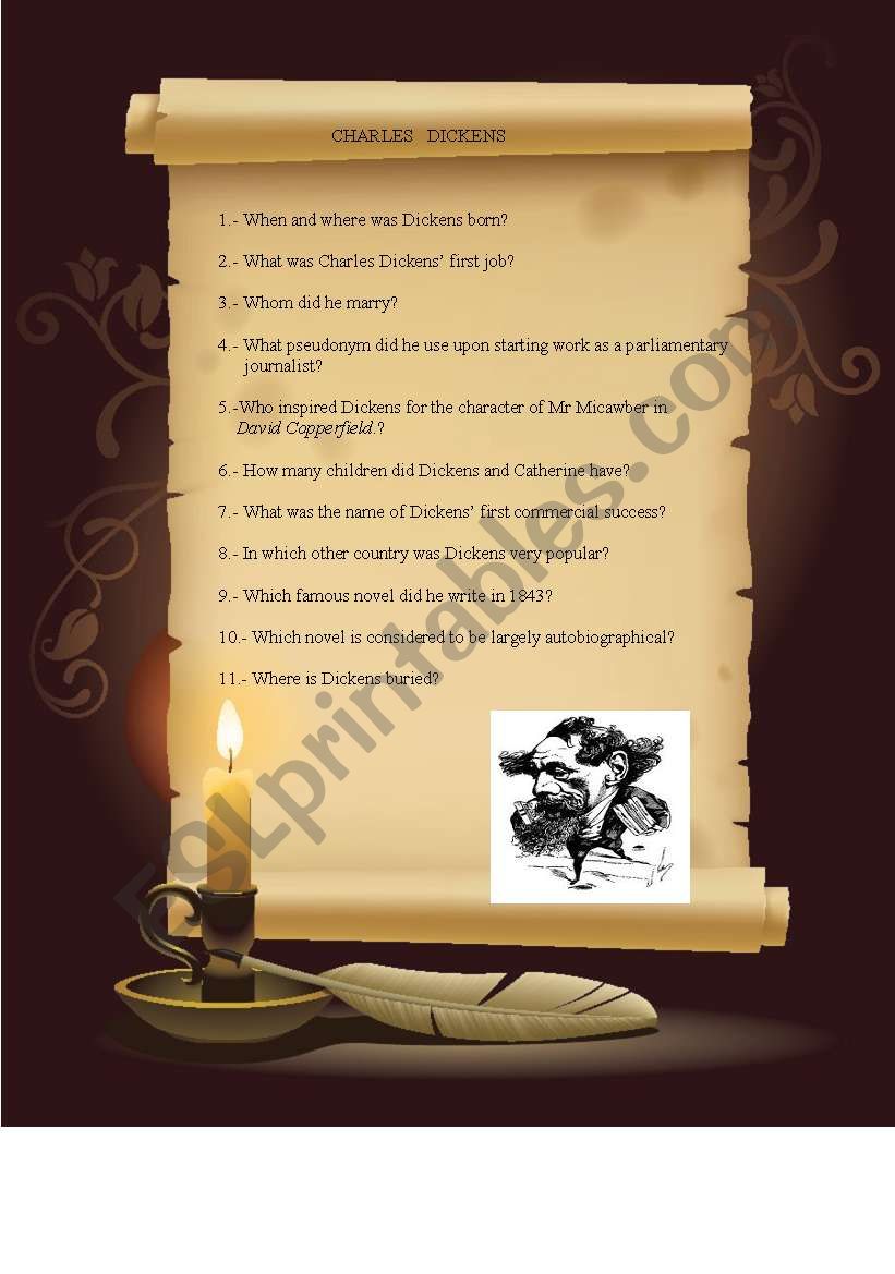  CHARLES DICKENS worksheet