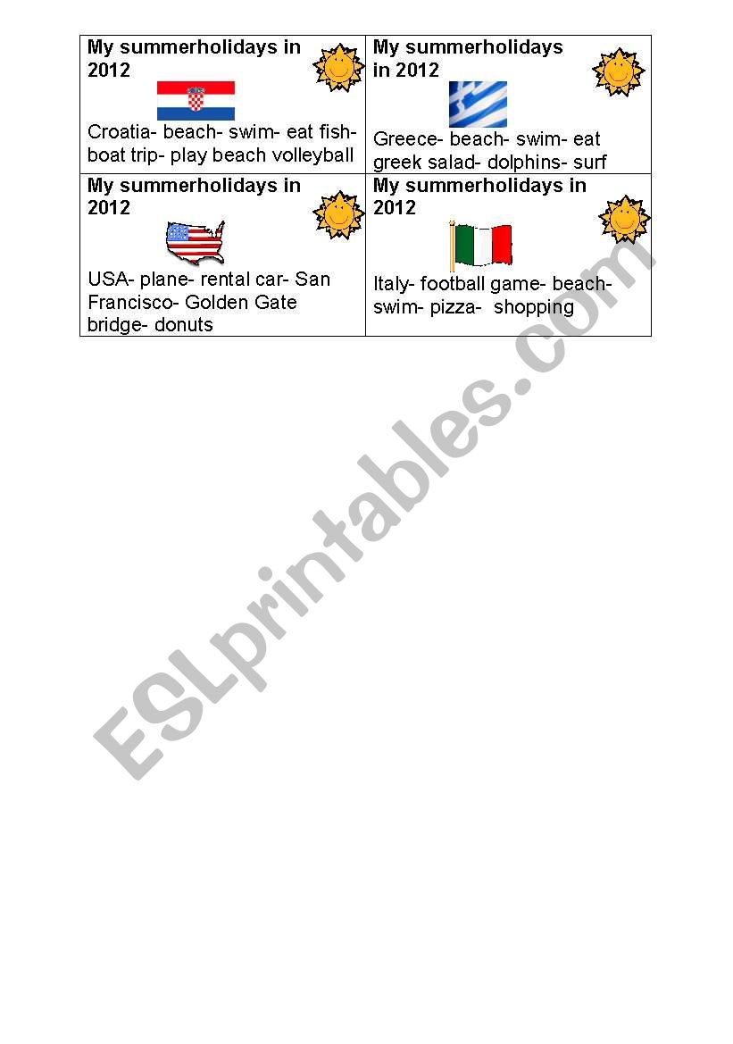 Going to- Summerholidays worksheet