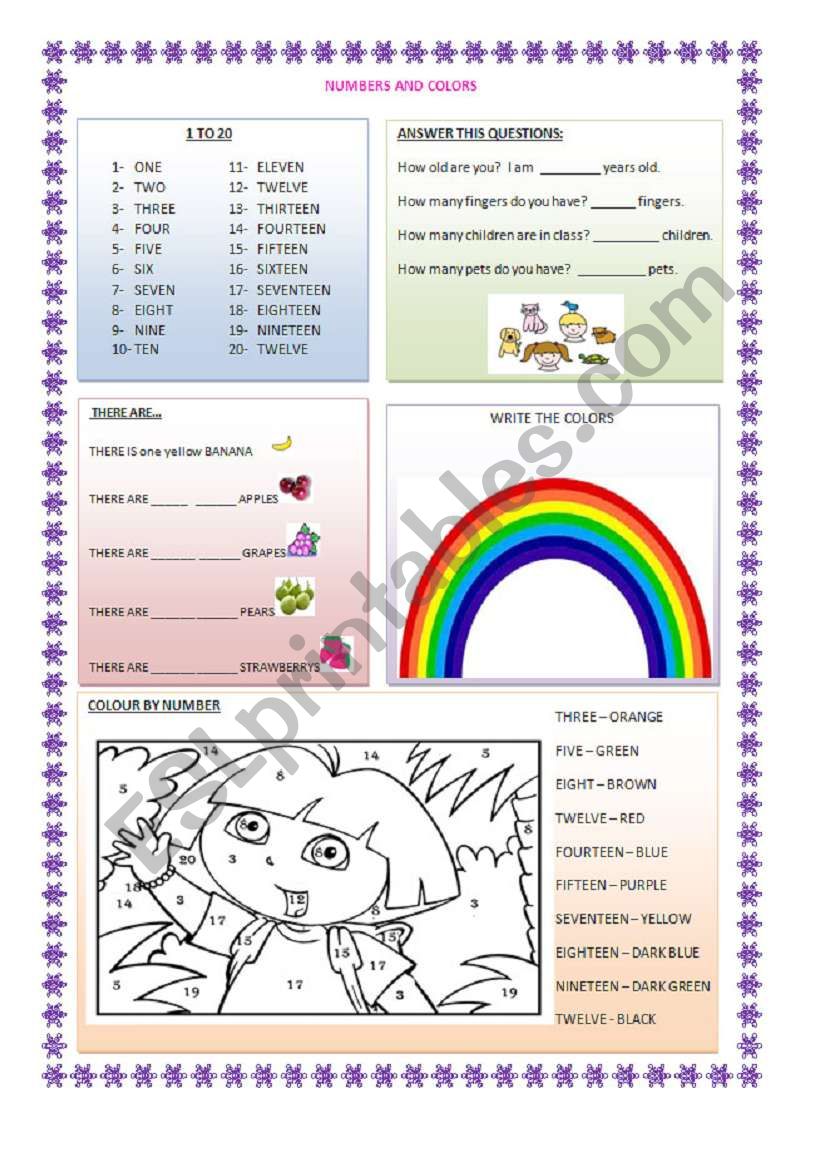 Numbers & Colors worksheet