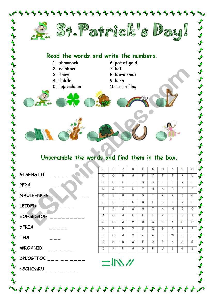 St.PatricksDay worksheet