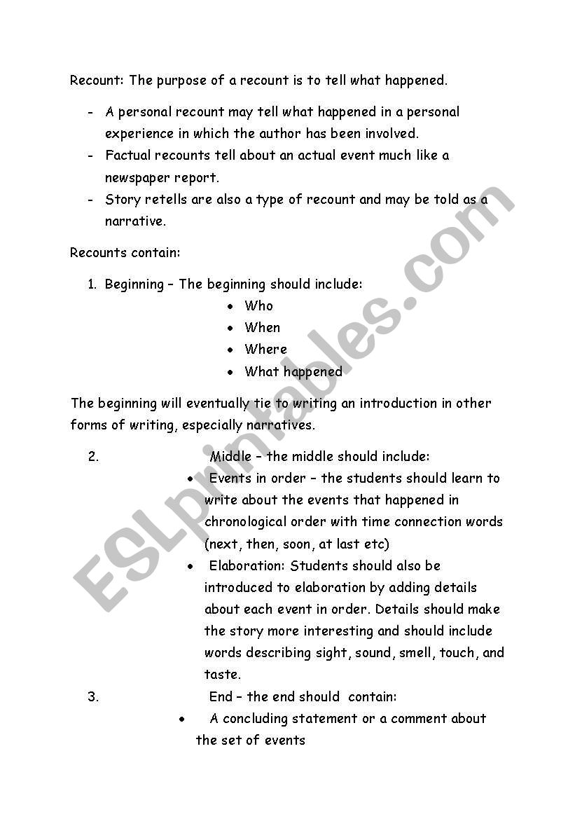 recount worksheet