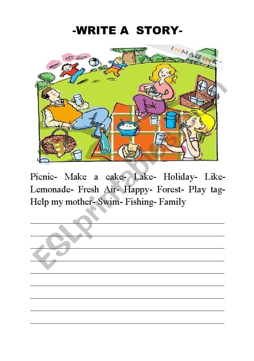 writing worksheet with picture