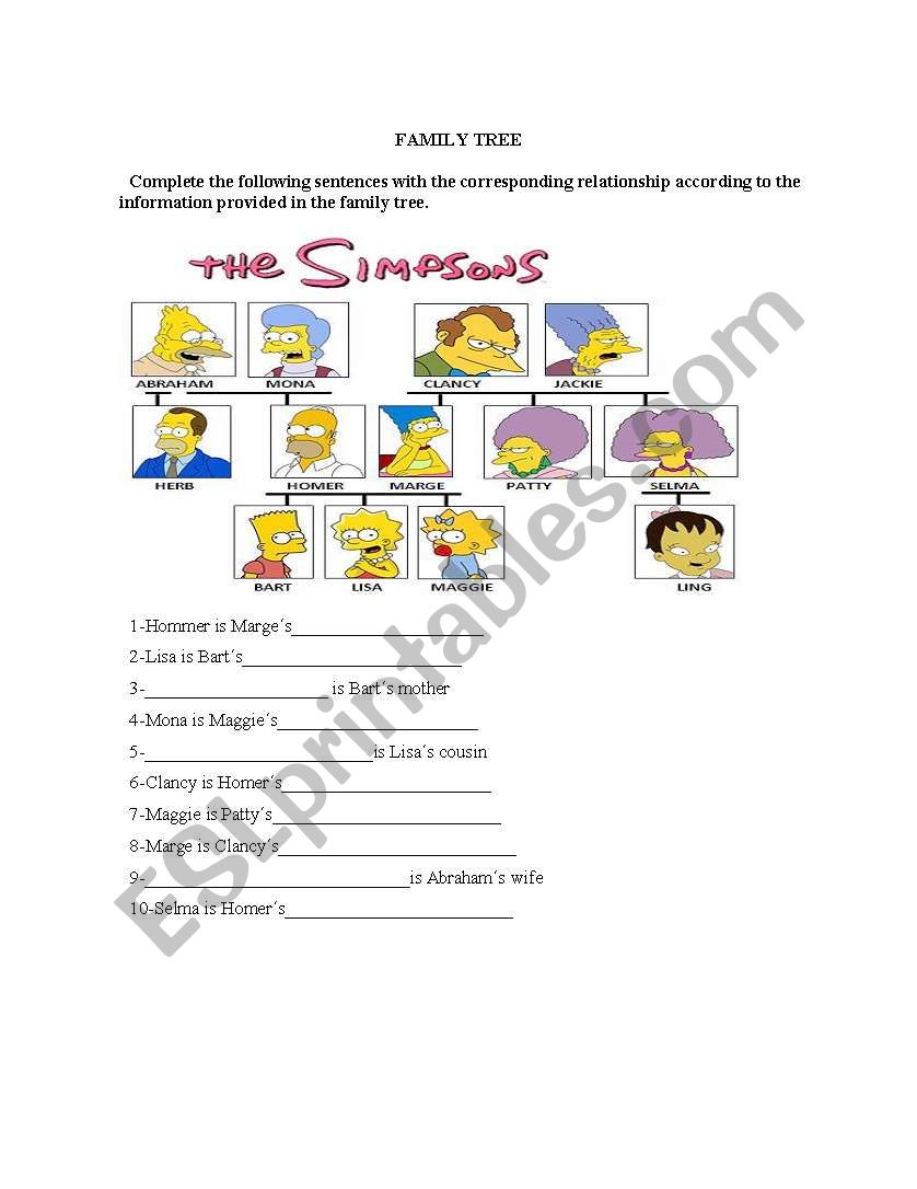 family tree worksheet