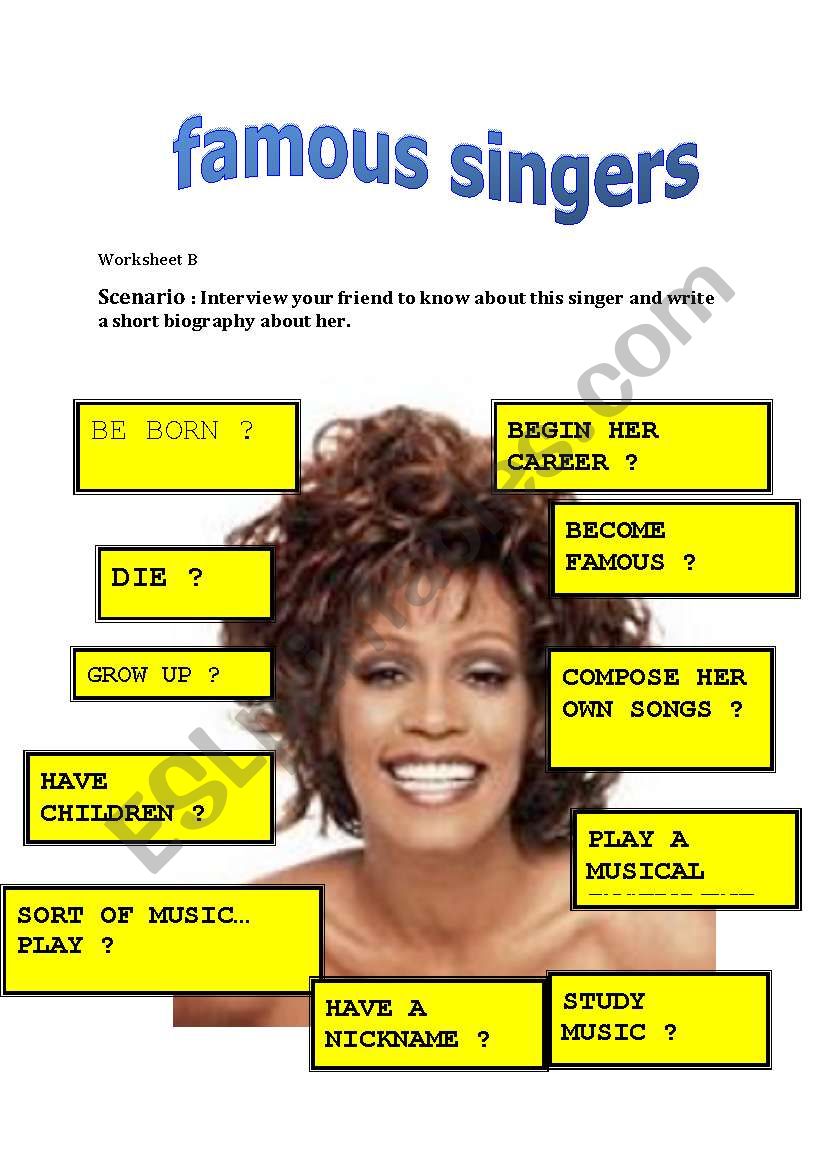 telling about celebrities worksheet