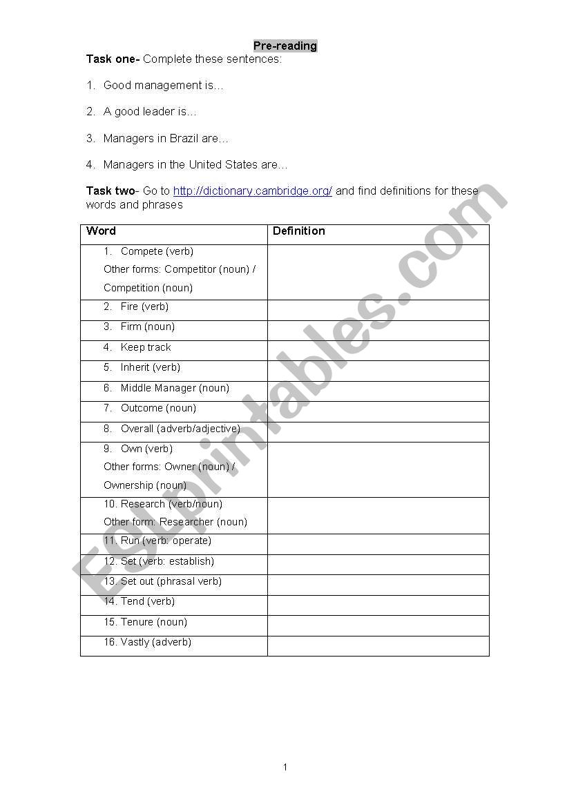 Reading: Measuring the Efficacy of the World´s Managers (Harvard Business School) Reading: Measuring the Efficacy of the World´s Managers (Harvard Business School)