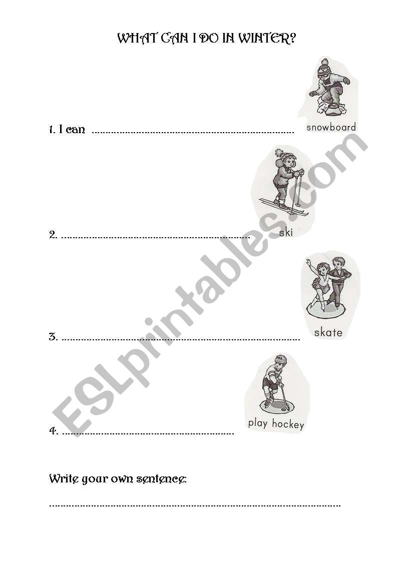 What can I do in winter? worksheet