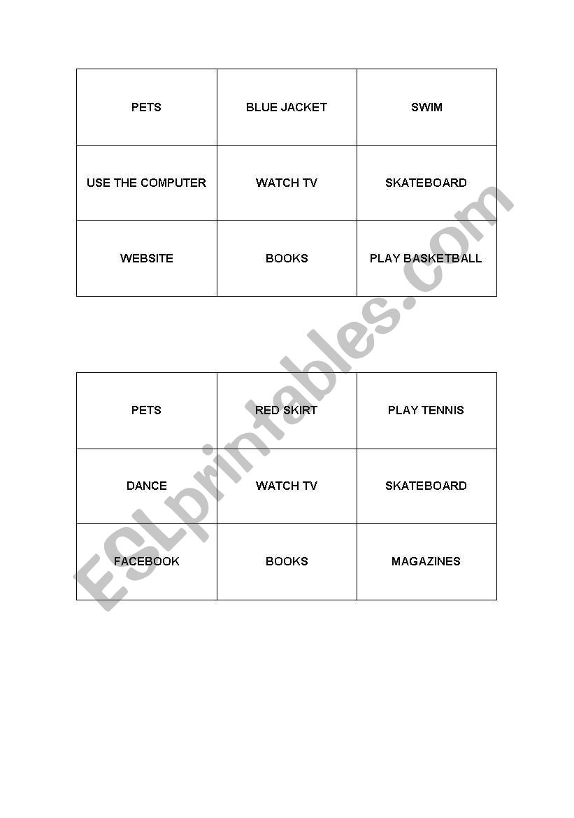 Have got / Can worksheet