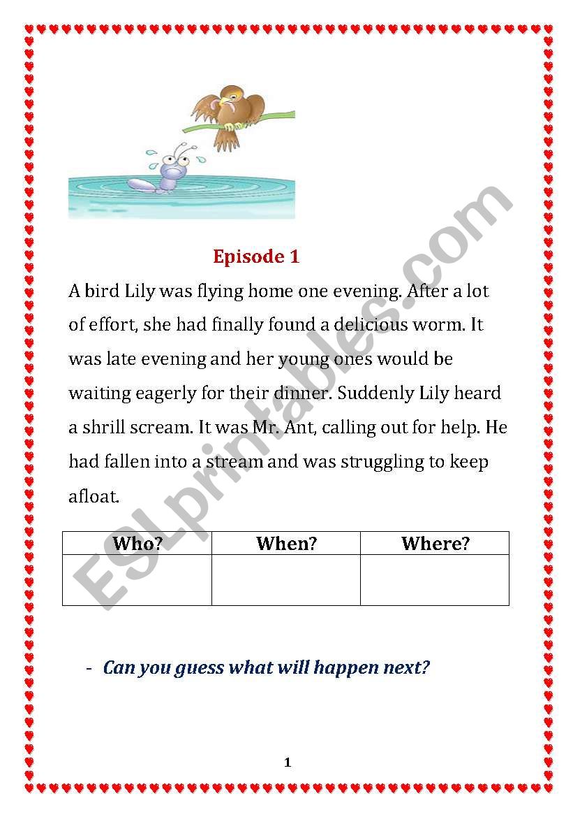 short story worksheet