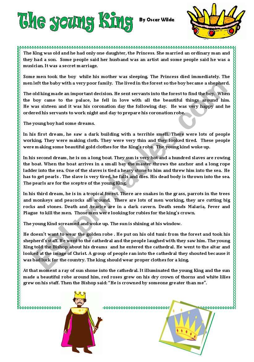 READING: Oscar Wildes story worksheet