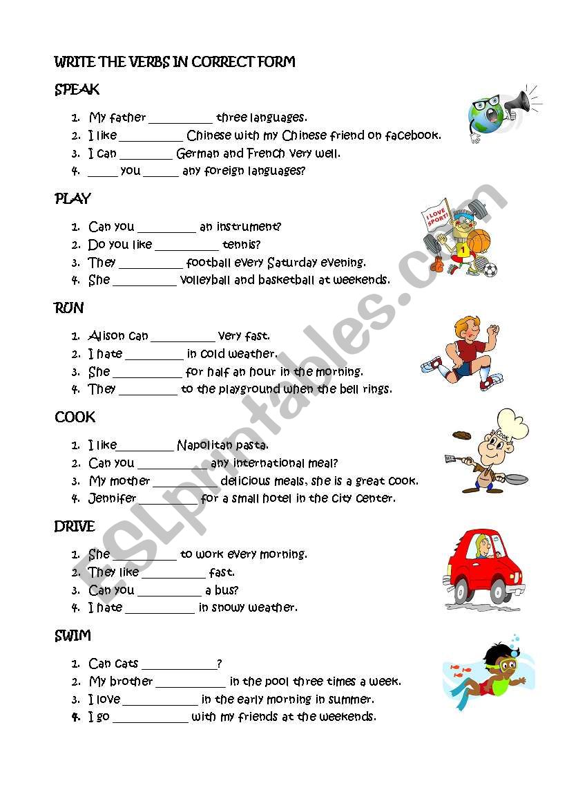 Choose the Correct Form of Verbs