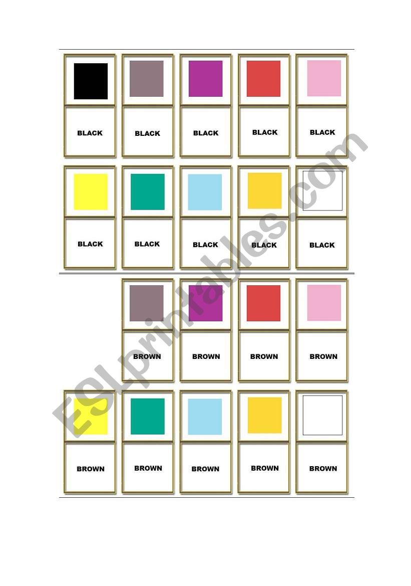 Domino ten colors -1 worksheet