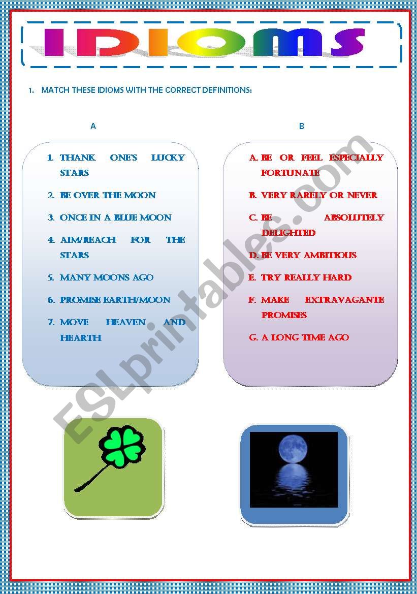 IDIOMS 1 worksheet