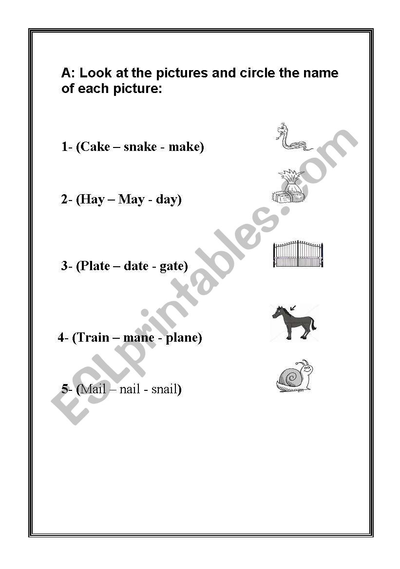 Vocabulary Worksheet ( Grade 1 )