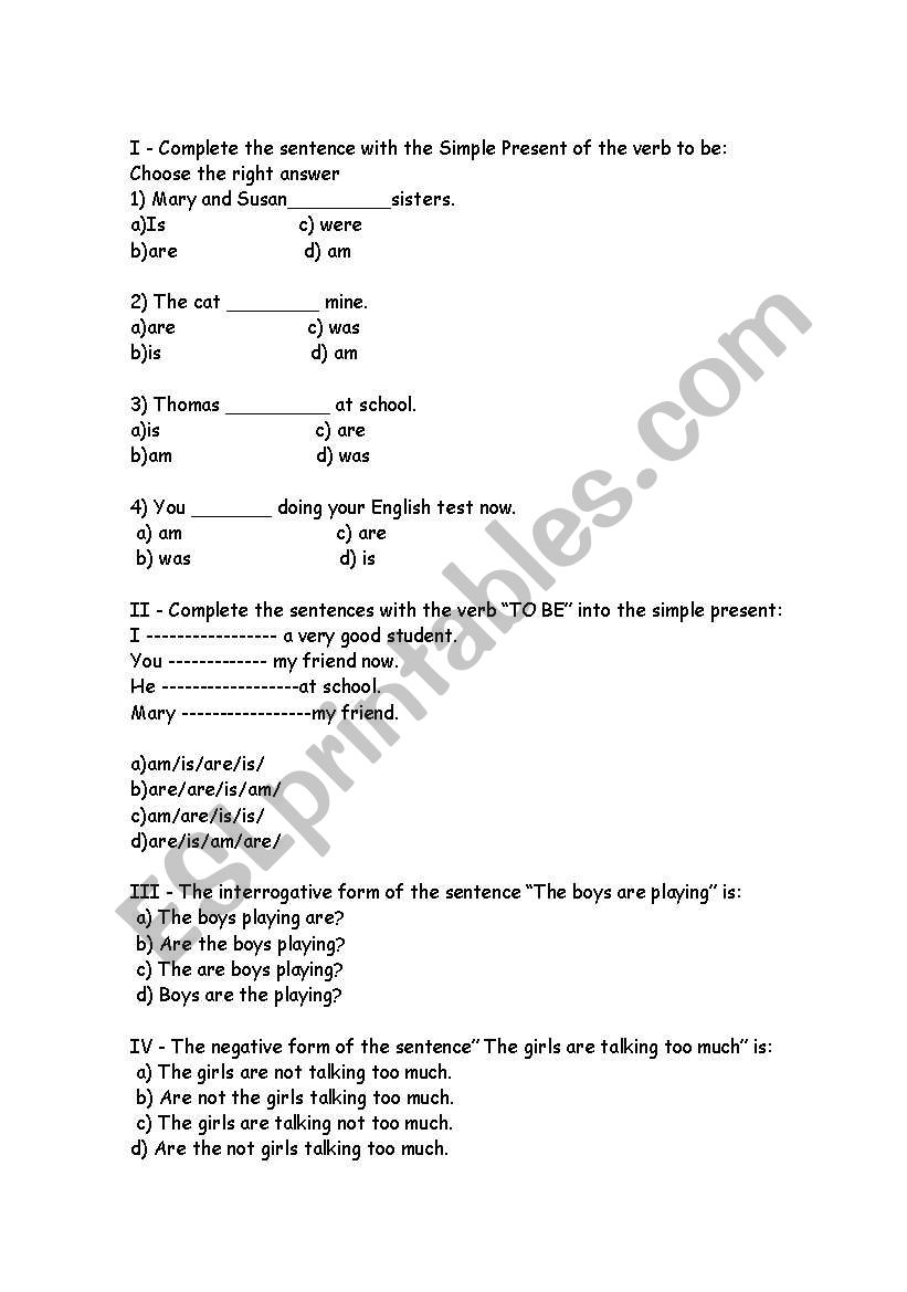 Personal Pronouns and Verb To Be