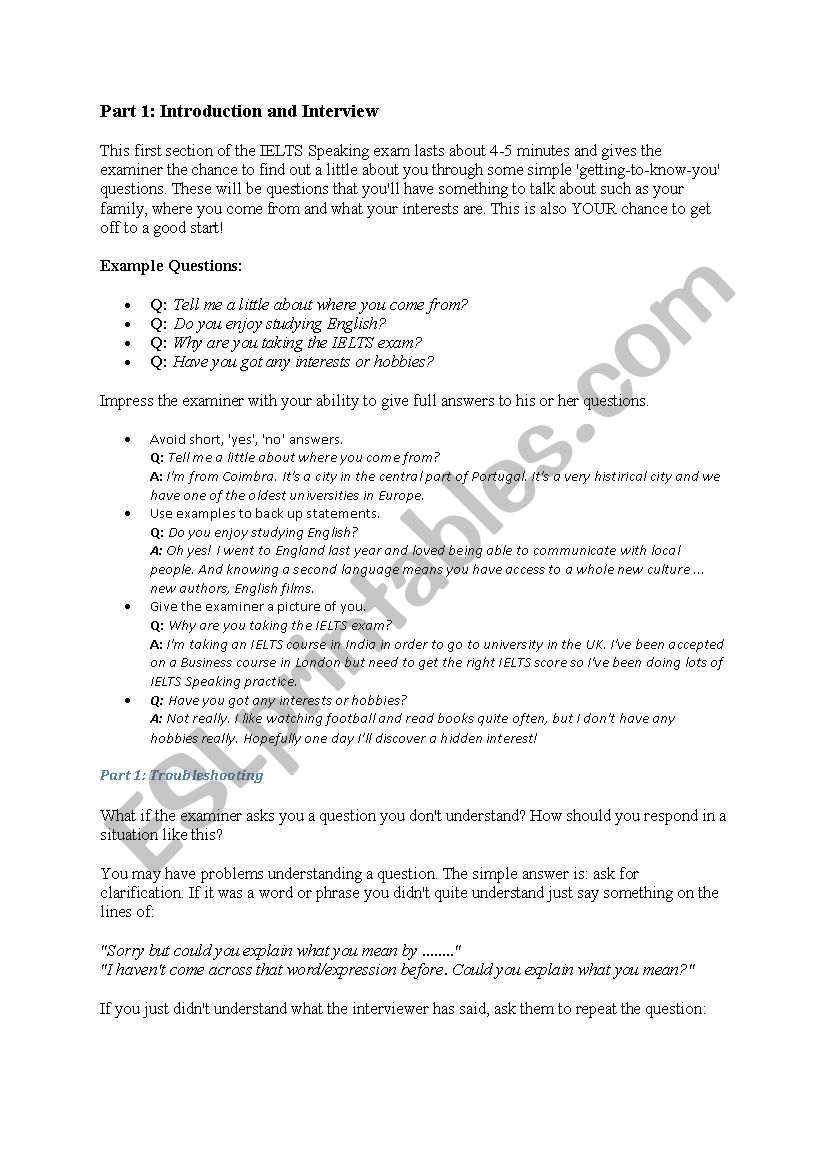 IELTS tips worksheet