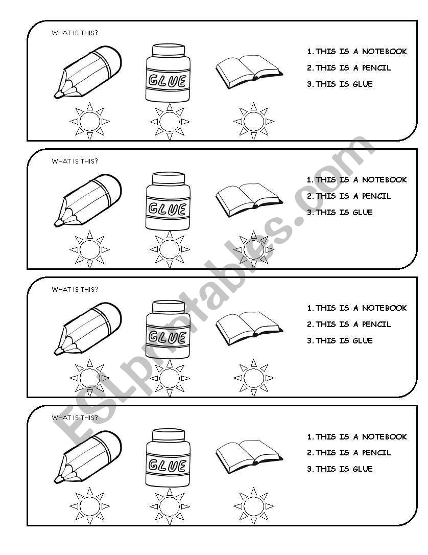 classroom objects worksheet