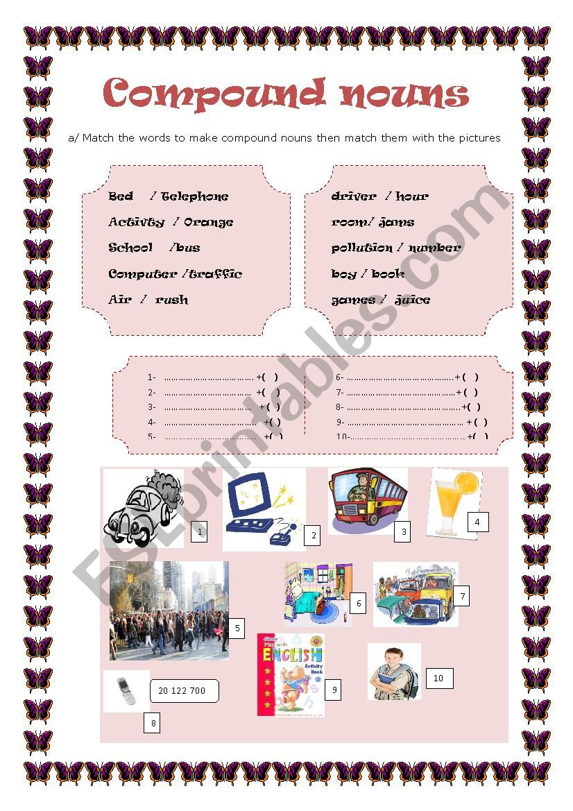 compound nouns worksheet