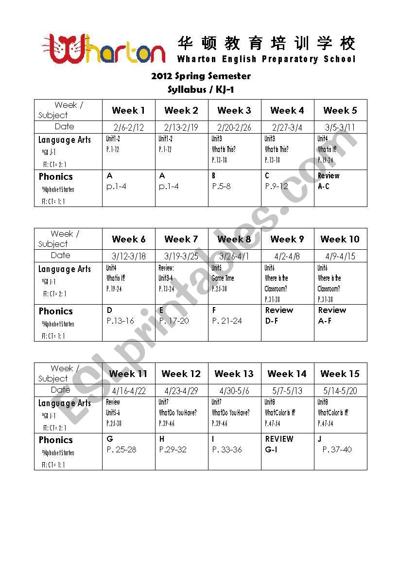 kJ worksheet