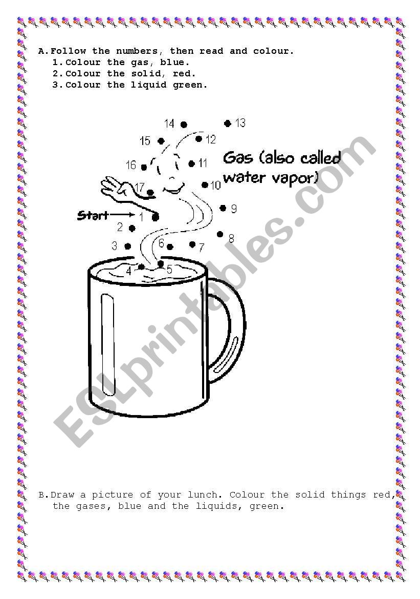 Solids Liquids gas worksheet