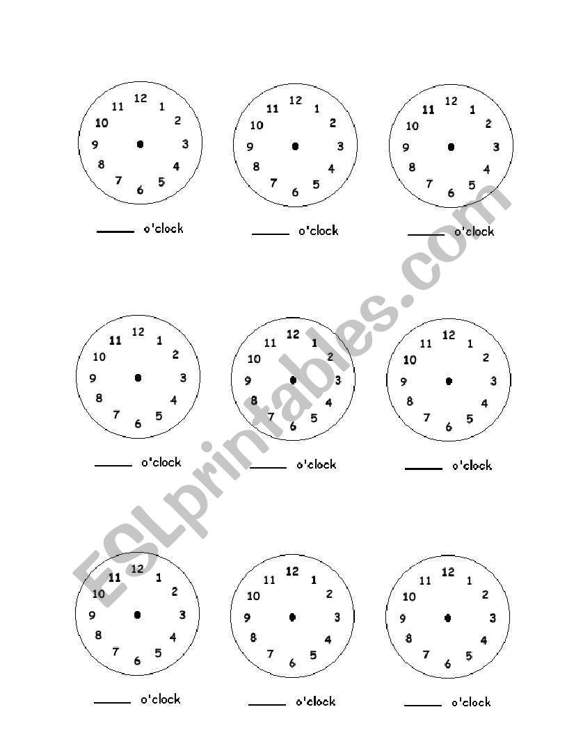 Telling Time worksheet