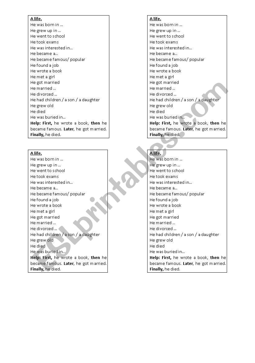 write how to biography someone of biography someone´s write ESL  to worksheet mango1234 How by