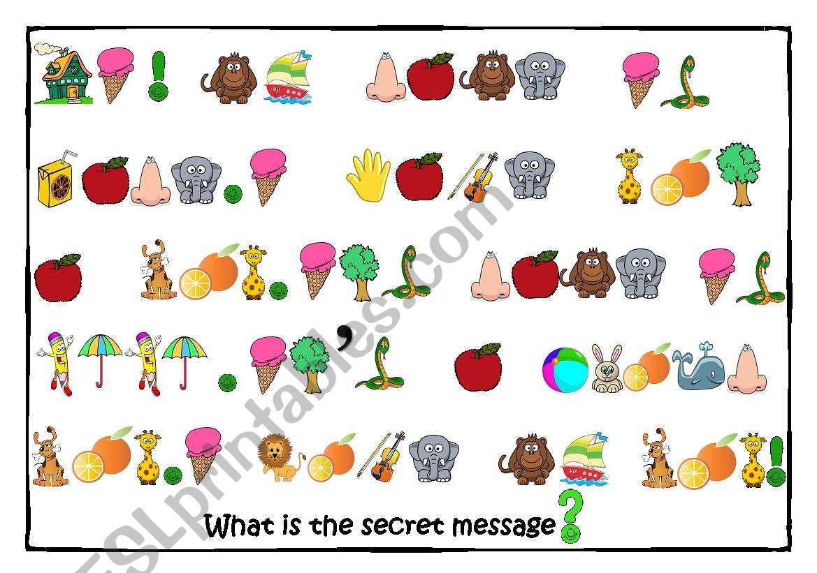Secret message game*1* worksheet
