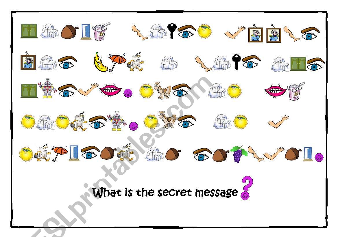 Secret message game *2* worksheet