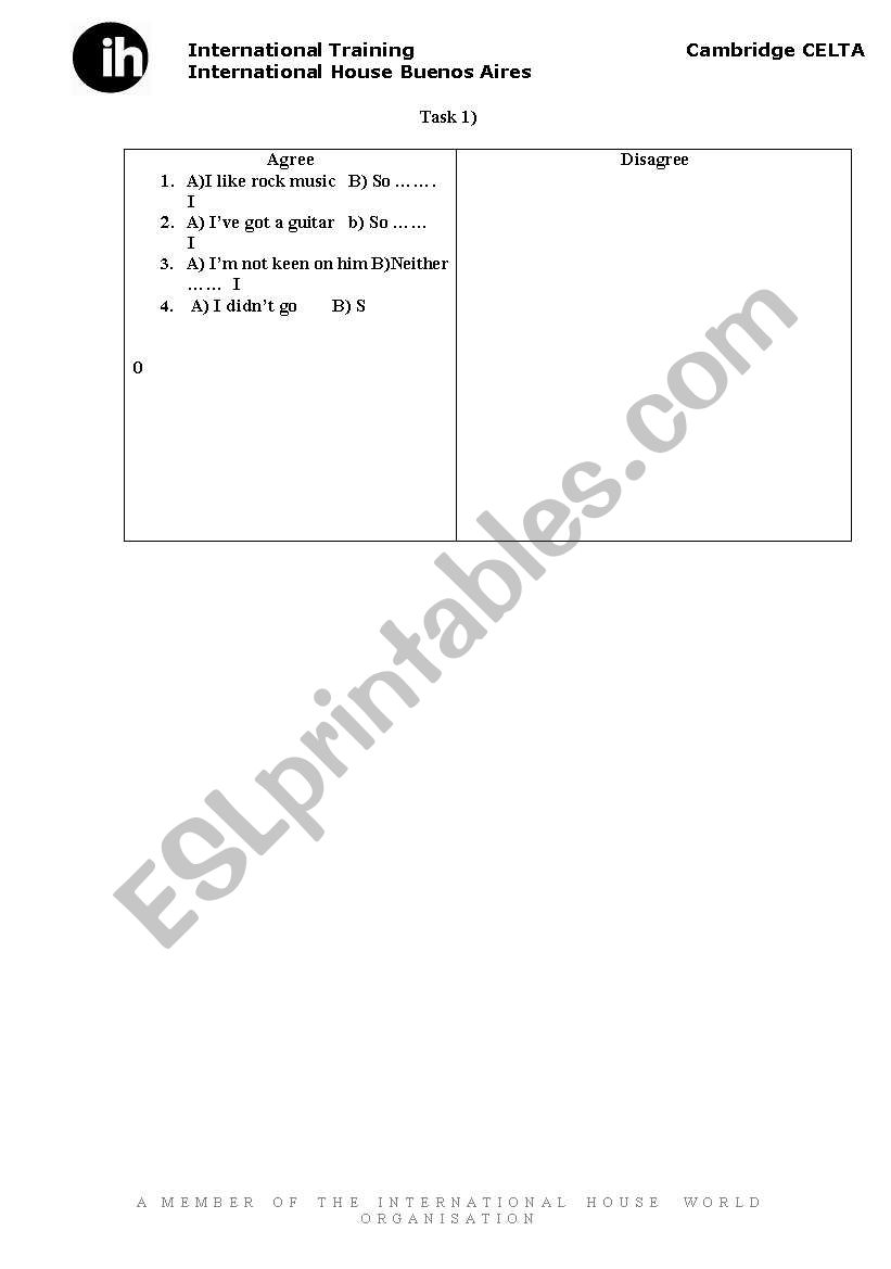 Grammar Hand out worksheet