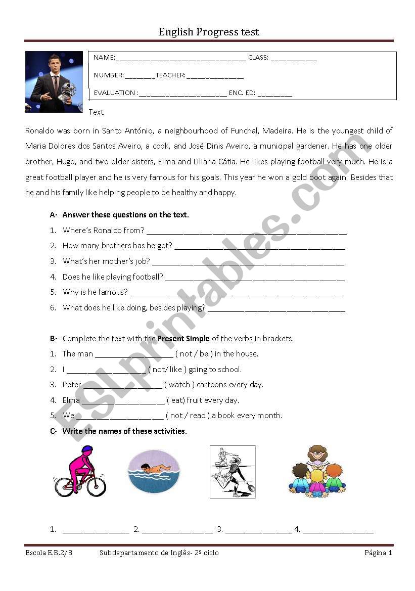 test worksheet