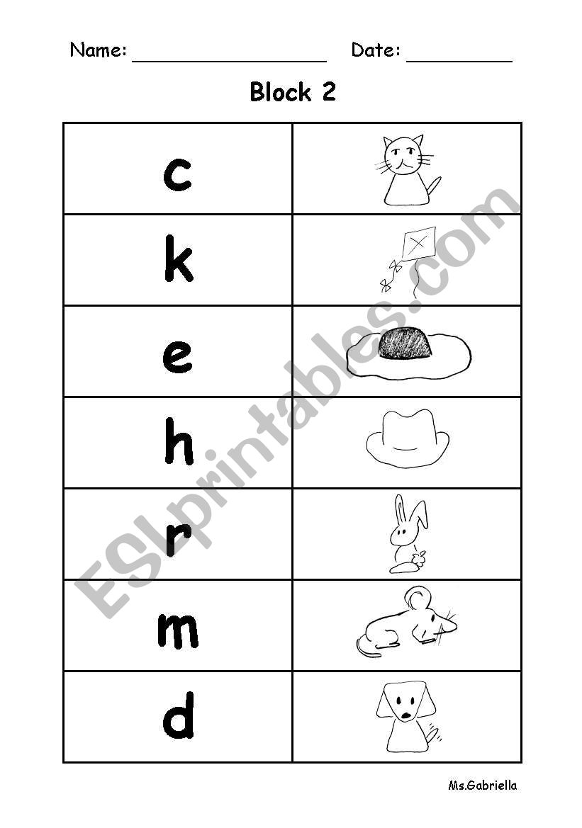 Block 2 Phonics worksheet