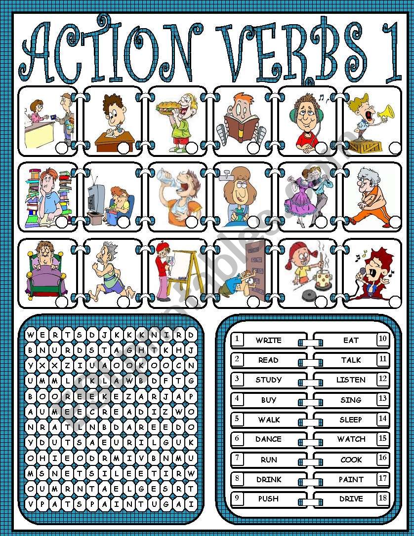 Action verbs 1 worksheet