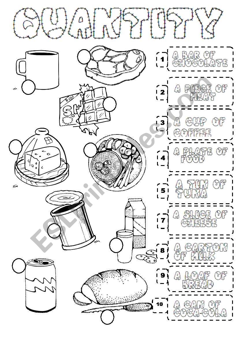 FOOD QUANTIFIERS worksheet