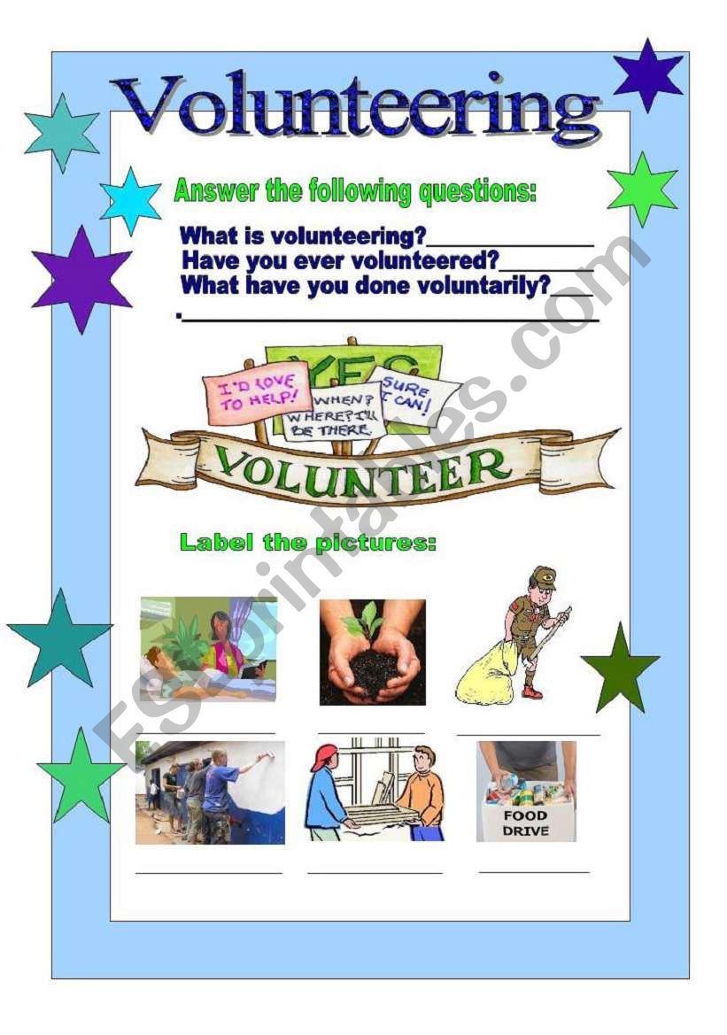 Volunteering worksheet