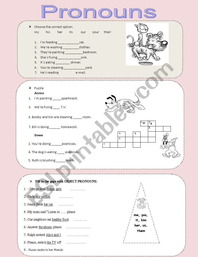  Pronouns worksheet