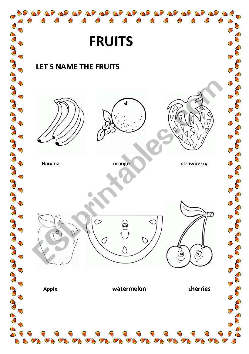 fruits worksheet