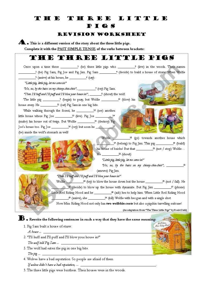 The Three Little Pigs - Grammar Revision 