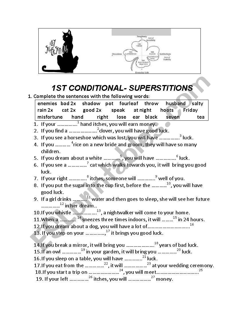  First conditional- superstitions