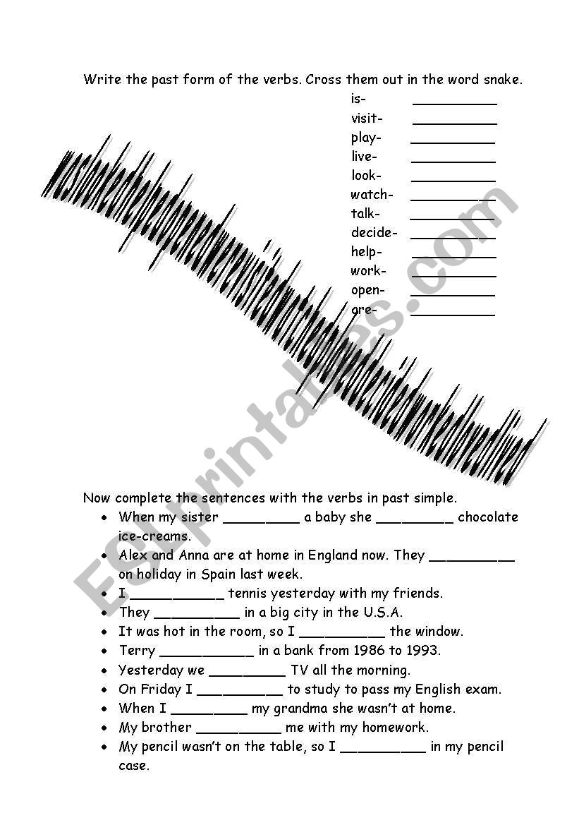 past simple exercise worksheet