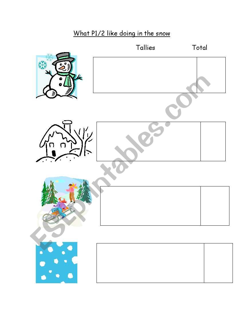 snow survey worksheet