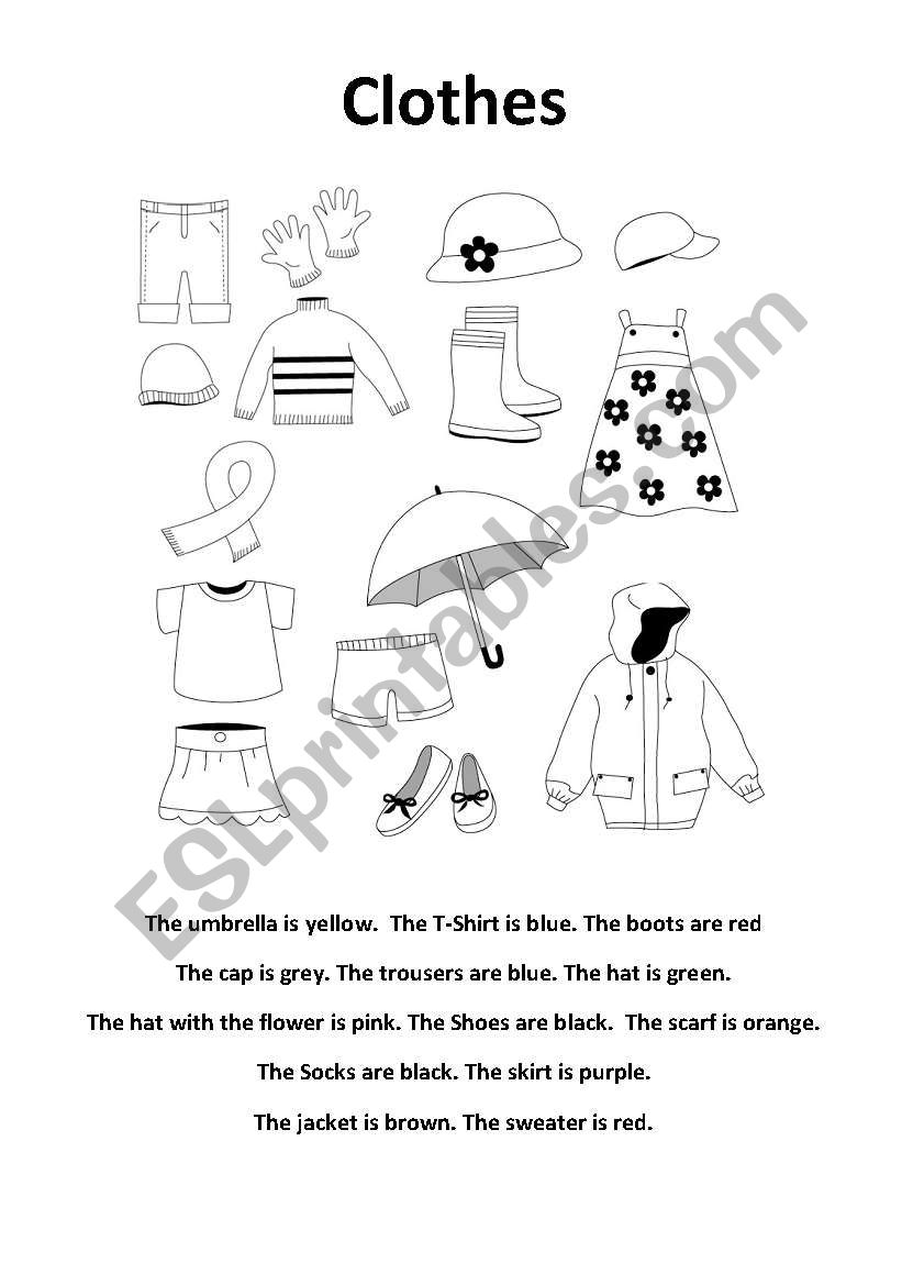 clothes worksheet