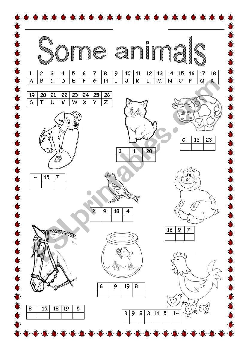some animals worksheet