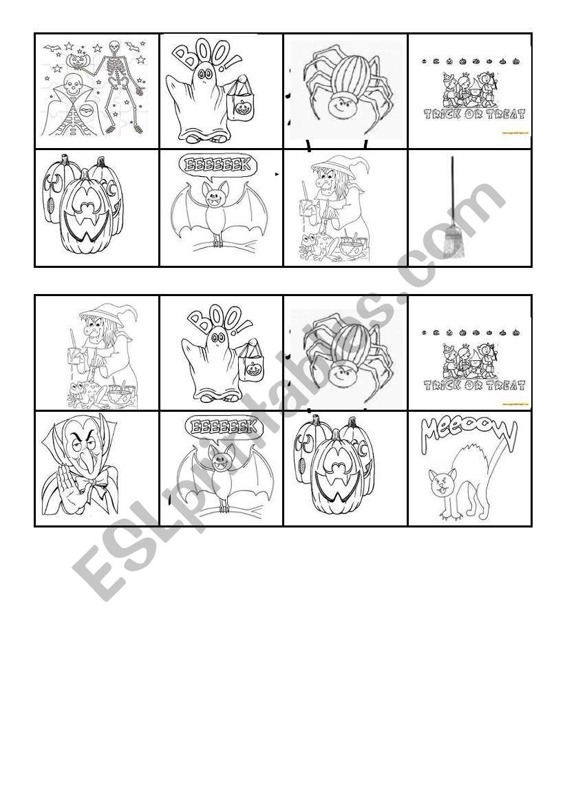 halloween bingo worksheet