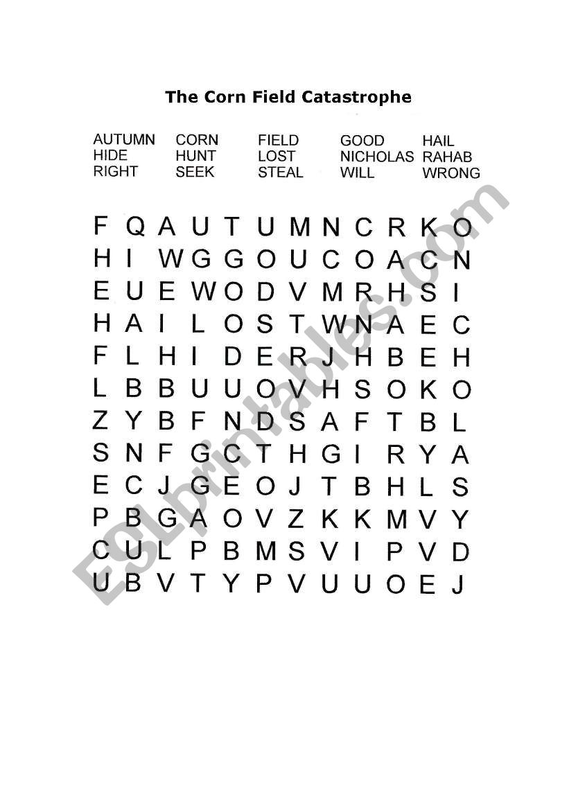 the corn field catastrophe worksheet