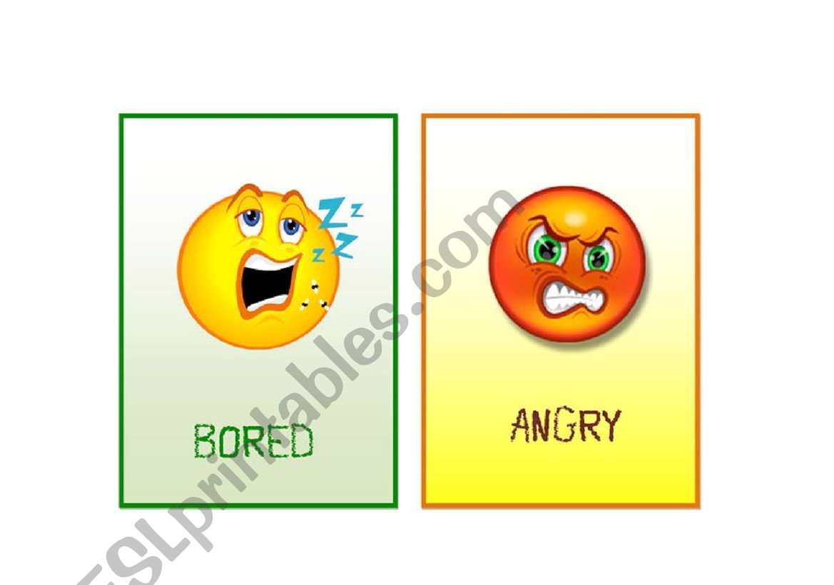 Flashcards about feelings worksheet