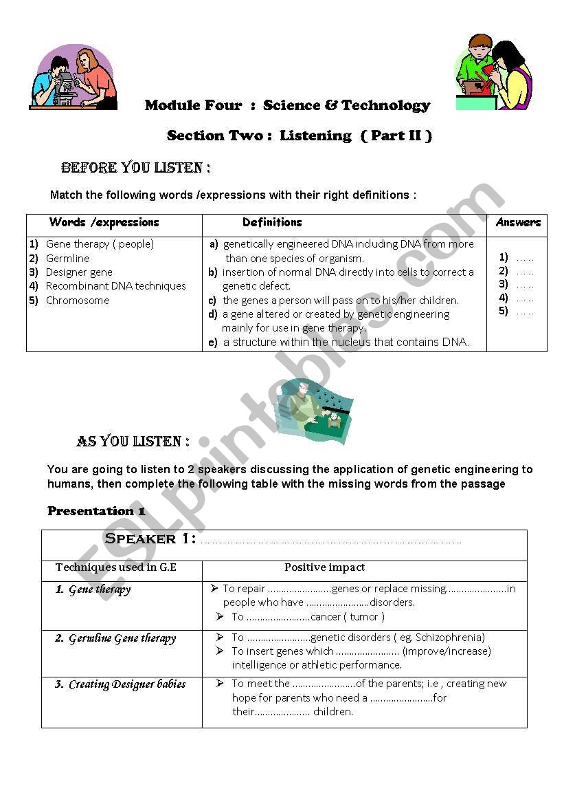 genetic engineering worksheet