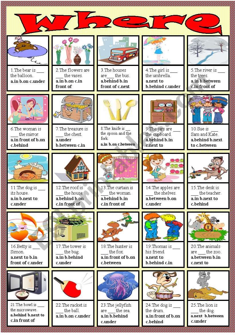 where-prepositions worksheet