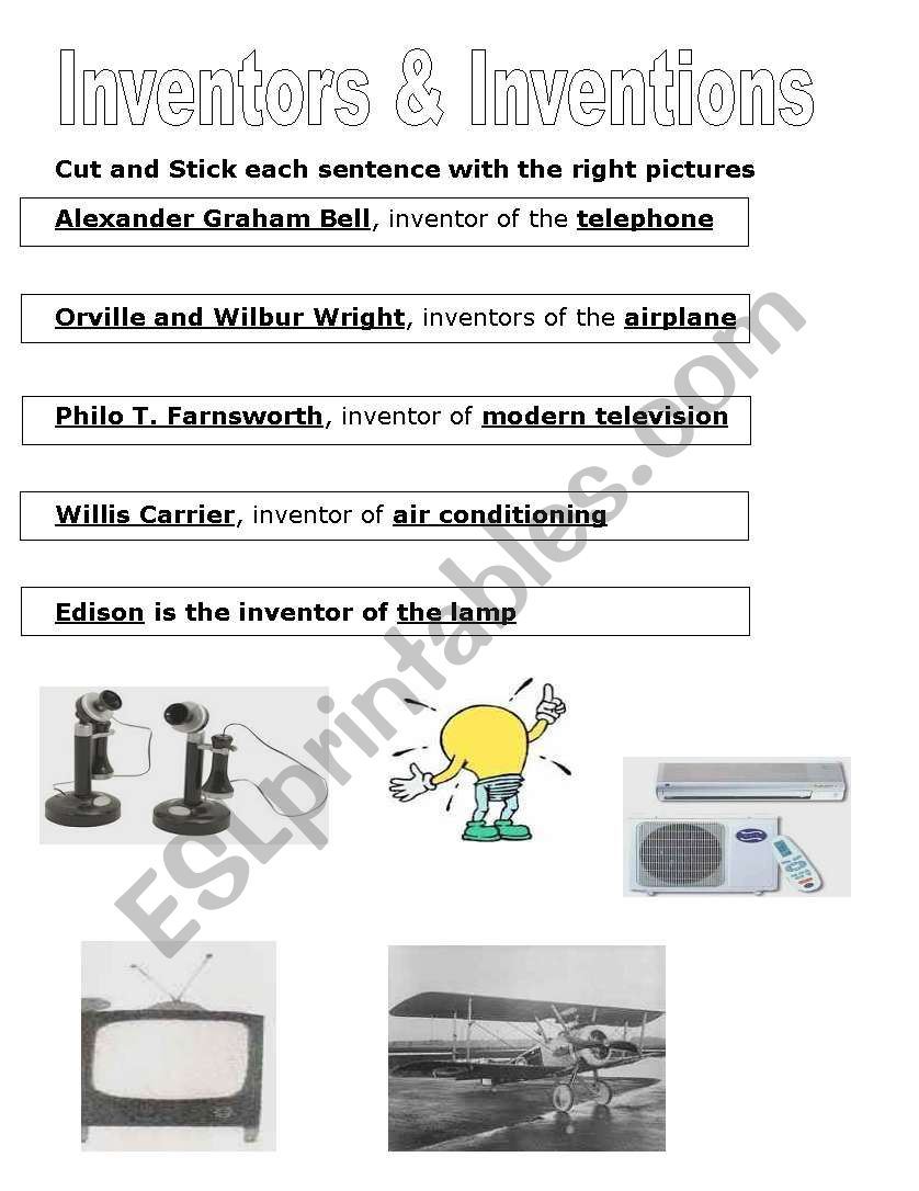 inventions worksheet