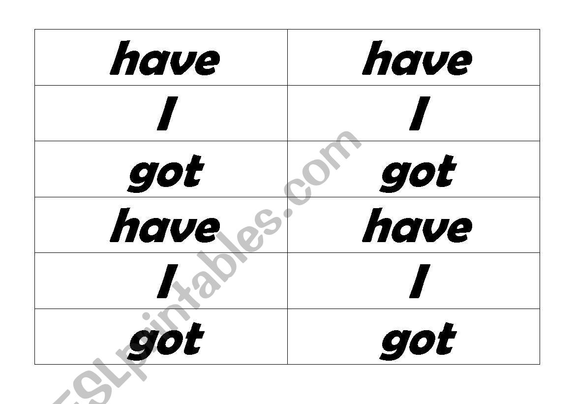 Cards worksheet