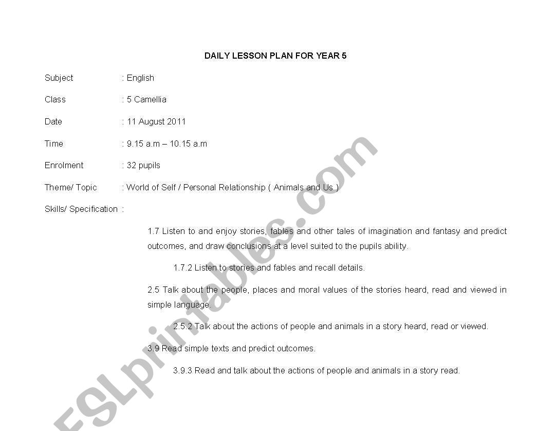 lesson plan of prepositions worksheet