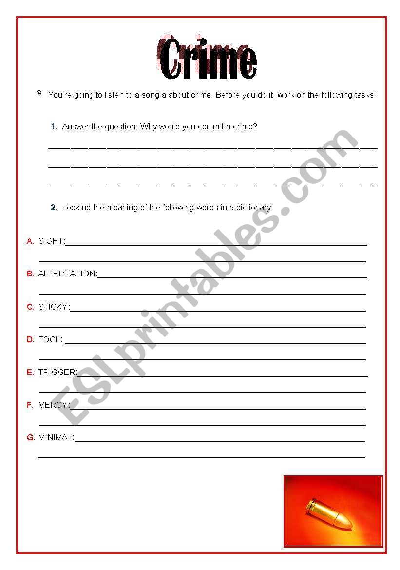 Song: Man Down - Rihanna worksheet